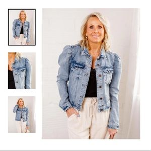 NWT KUT DENIM PUFF SLEEVE JACKET